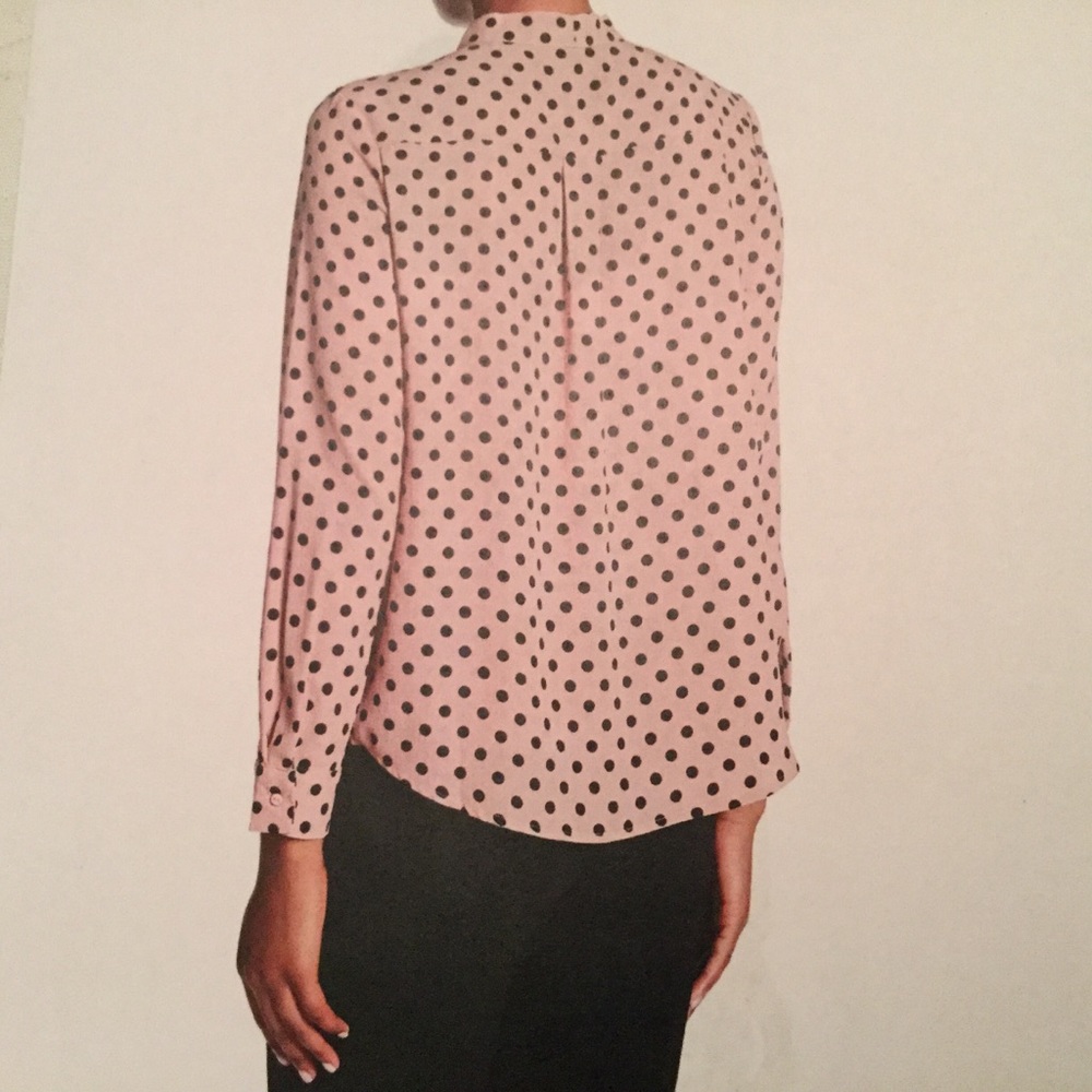Adrianna Papell - Pink Polka Dot Blouse - Picture 2 of 8